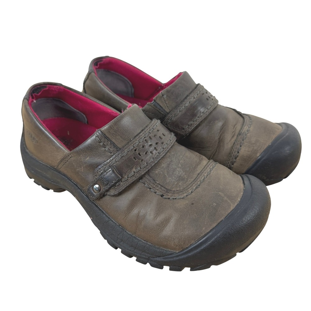 Keen Kaci Full Grain Leather Slip On Mules Women 7 Brown Comfort Shoes‎